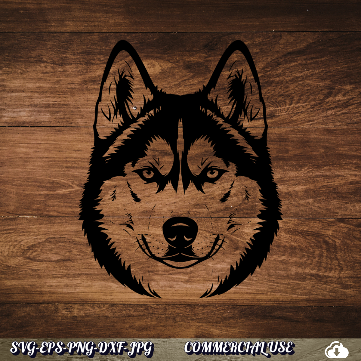 Siberian Husky SVG | Husky Face Dog SVG PNG DXF | Commercial Use