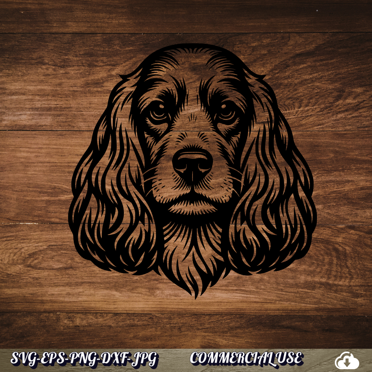 Cocker Spaniel SVG | Cocker Spaniel Face Dog PNG DXF | Free Commercial Use