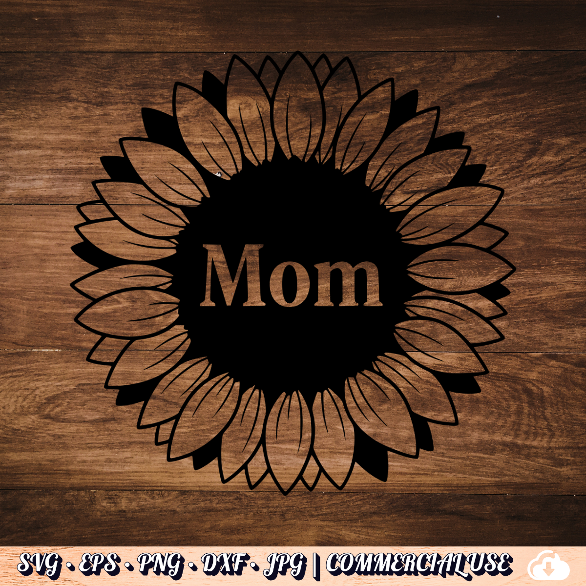 Mom Sunflower SVG | Sunflower Mom PNG DXF | Free Commercial Use