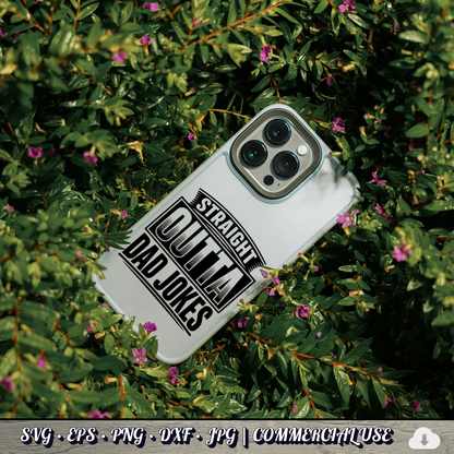 Straight Outta Dad Jokes SVG | Funny Dad SVG | Father's Day Humor Quote Cut File | Commercial Use Instant Download