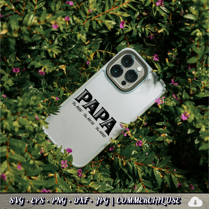 Papa The Man The Myth The Hero SVG | Grandpa Quote SVG | Father's Day Grandfather Cut File | Commercial Use Instant Download