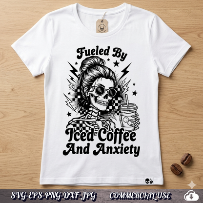 Funny Anxiety SVG Bundle 25 Designs,  Skeleton Cat Raccoon PNG, Commercial Use