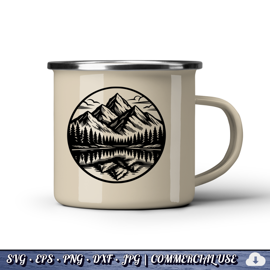 Mountain SVG Bundle | 25 Outdoor Adventure Designs PNG DXF | Commercial Use