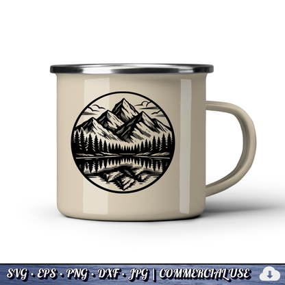 Mountain SVG Bundle | 25 Outdoor Adventure Designs PNG DXF | Commercial Use