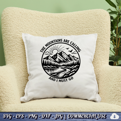 Mountain SVG Bundle | 25 Outdoor Adventure Designs PNG DXF | Commercial Use