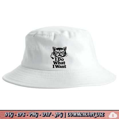 FREE . I Do What I Want Cat SVG | Funny Angry Cat PNG DXF | Commercial use