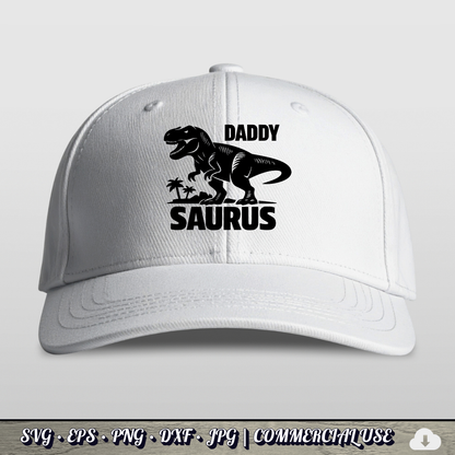 Daddy Saurus SVG | T-Rex Dinosaur Dad SVG | Funny Father's Day Dino Cut File | Commercial Use Instant Download