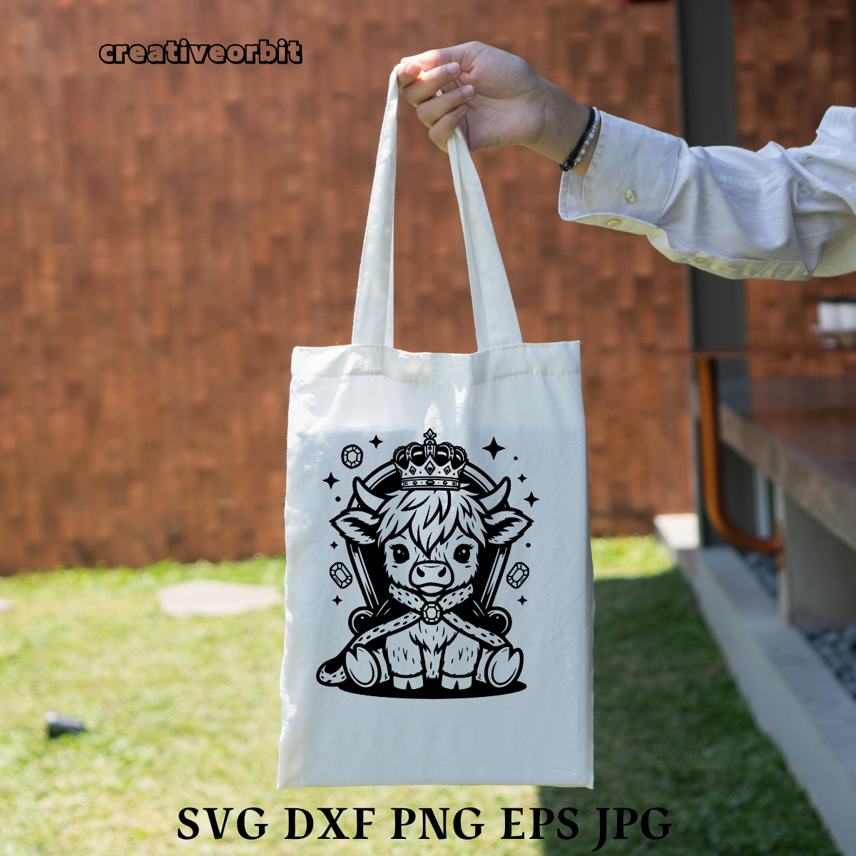 Cow King SVG – Cute Highland Cow Crown Design