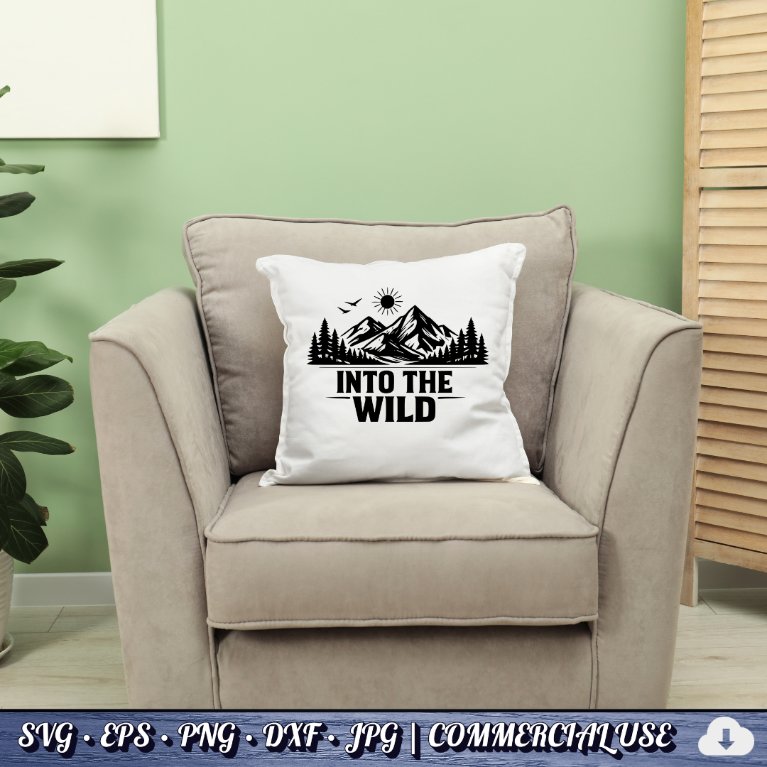 Into The Wild SVG | Mountain Forest Adventure PNG DXF | Commercial Use