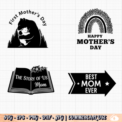 Mother's Day SVG Bundle | 25 Designs | SVG PNG DXF EPS | Cricut | Commercial Use