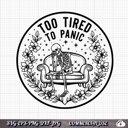 Funny Anxiety SVG Bundle 25 Designs,  Skeleton Cat Raccoon PNG, Commercial Use