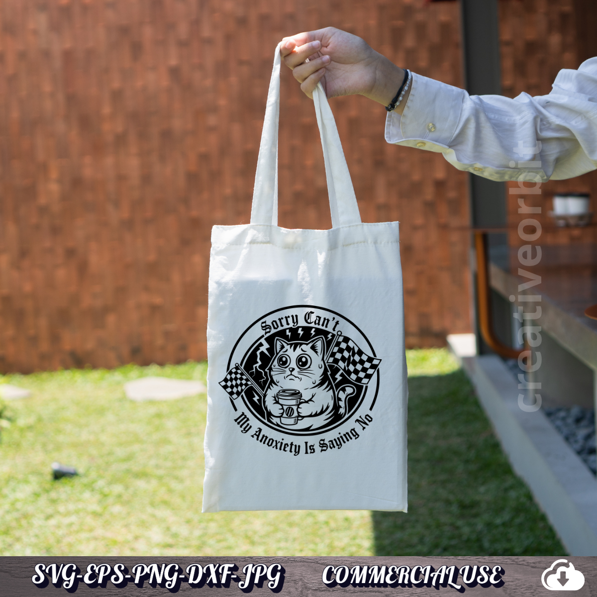 Funny Cat Anxiety SVG – “Sorry Can’t, My Anxiety Is Saying No” | Viral T-Shirt & Mug Design Bundle