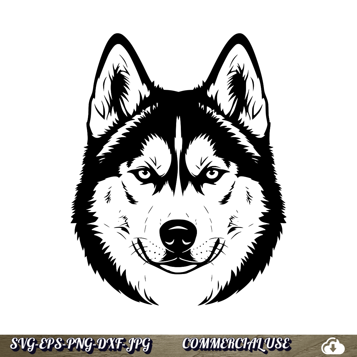 Siberian Husky SVG | Husky Face Dog SVG PNG DXF | Commercial Use