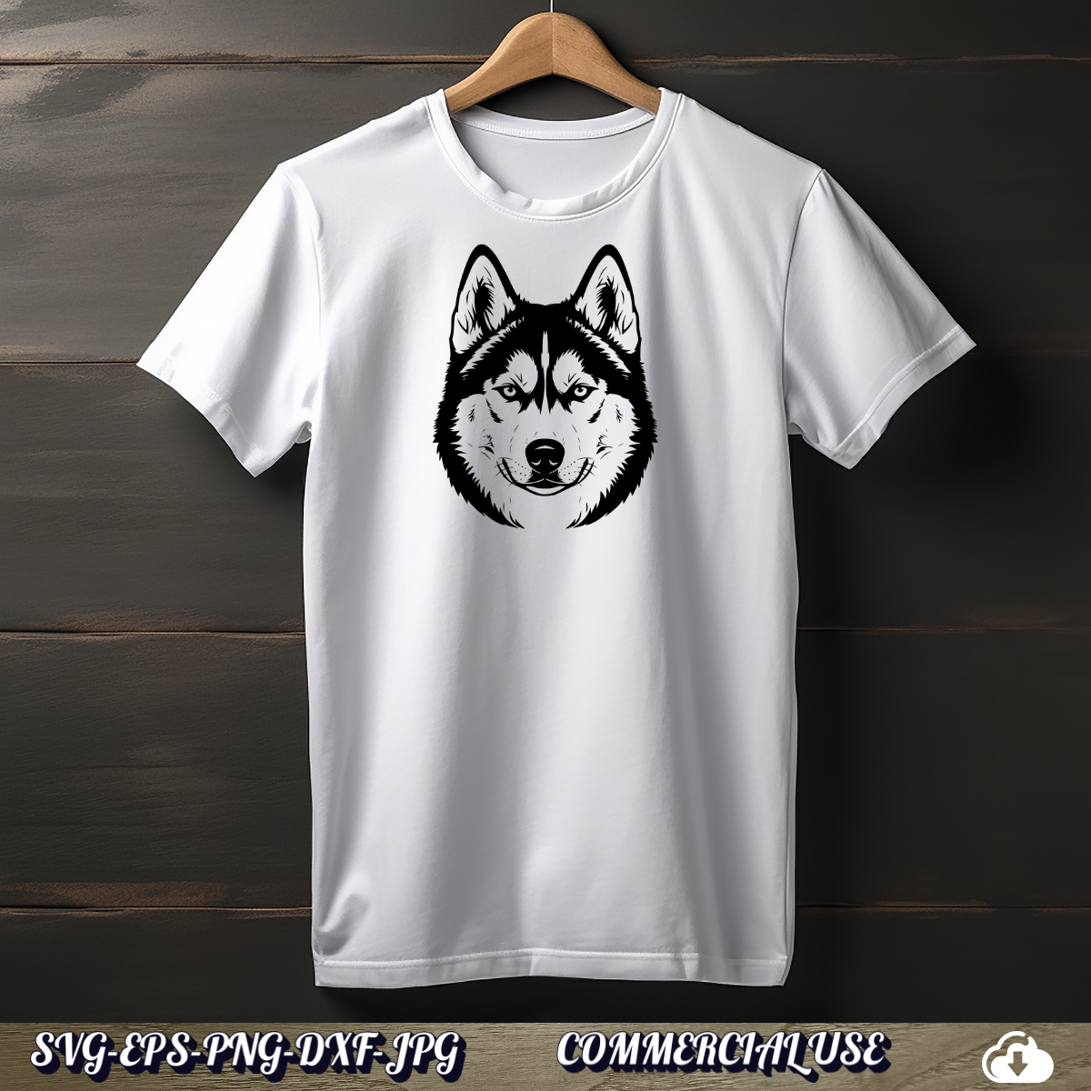 Siberian Husky SVG | Husky Face Dog SVG PNG DXF | Commercial Use