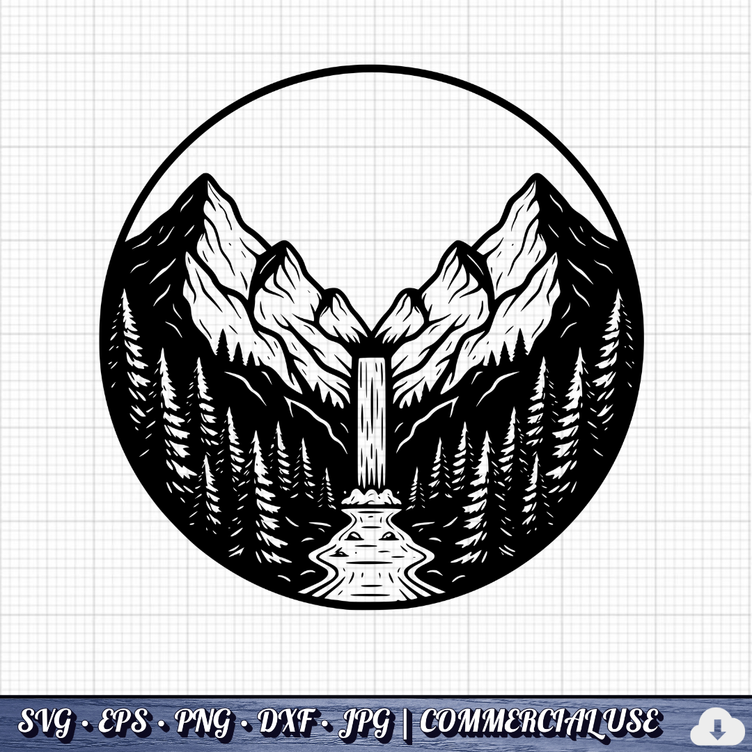Mountain SVG Bundle | 25 Outdoor Adventure Designs PNG DXF | Commercial Use