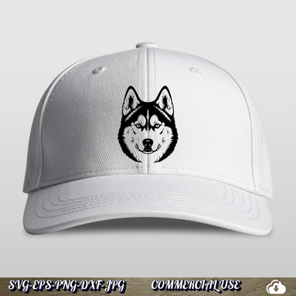 Siberian Husky SVG | Husky Face Dog SVG PNG DXF | Commercial Use
