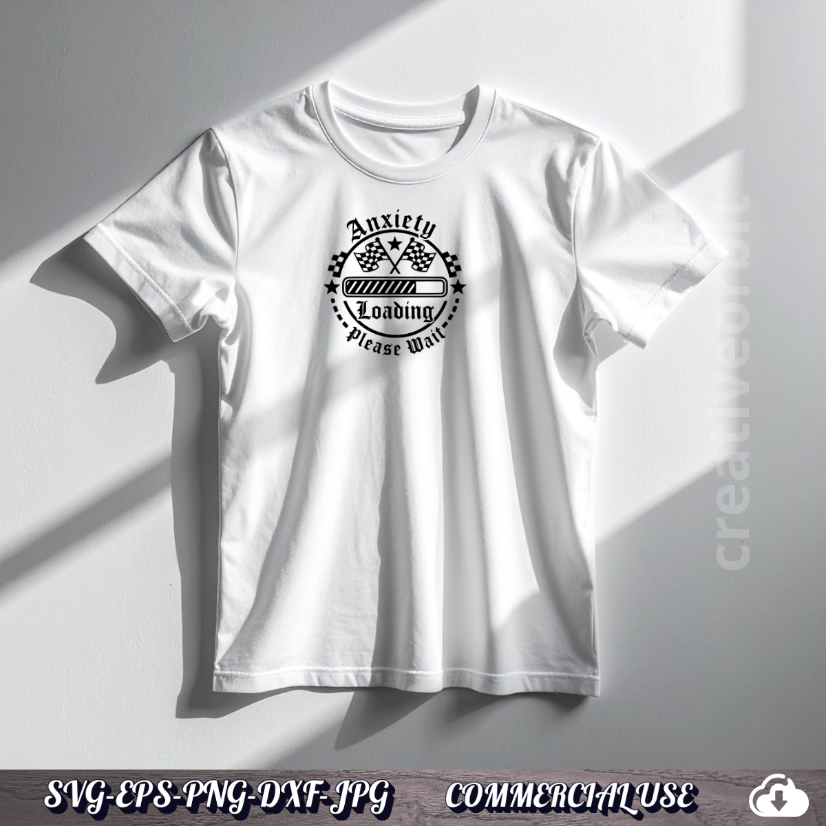 FREE . Anxiety Loading Please Wait SVG | Funny Racing Flag PNG DXF |  Commercial Use