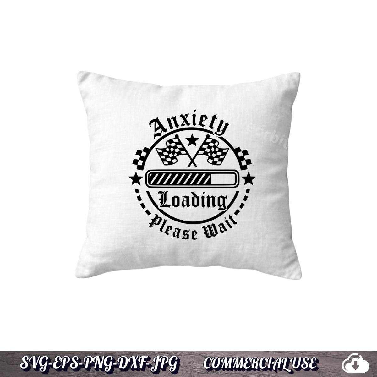 FREE . Anxiety Loading Please Wait SVG | Funny Racing Flag PNG DXF |  Commercial Use