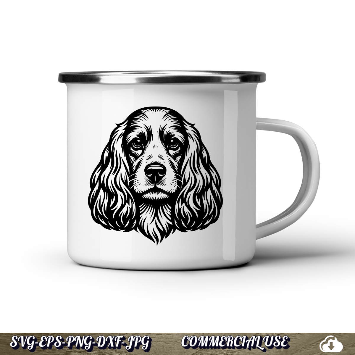 Cocker Spaniel SVG | Cocker Spaniel Face Dog PNG DXF | Free Commercial Use