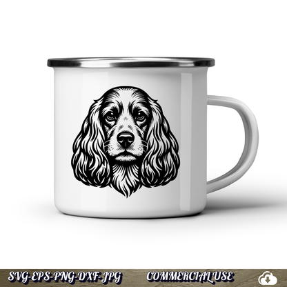 Cocker Spaniel SVG | Cocker Spaniel Face Dog PNG DXF | Free Commercial Use