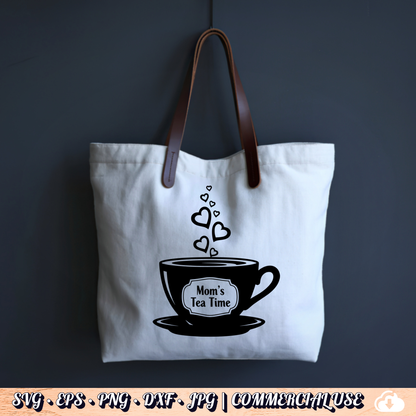 Mom’s Tea Time SVG | Mother’s Day Cut File Bundle