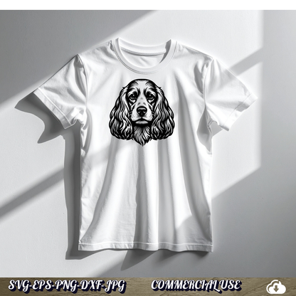 Cocker Spaniel SVG | Cocker Spaniel Face Dog PNG DXF | Free Commercial Use