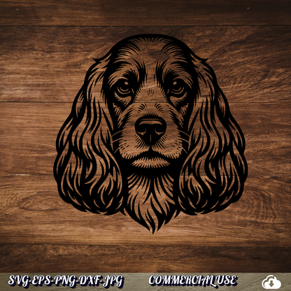 Cocker Spaniel SVG | Cocker Spaniel Face Dog PNG DXF | Free Commercial Use