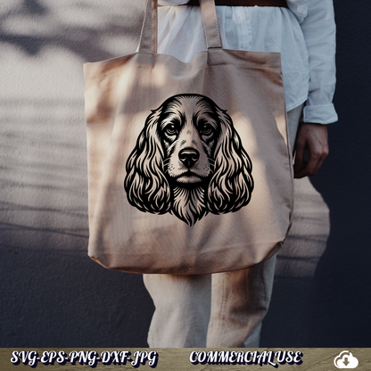 Cocker Spaniel SVG | Cocker Spaniel Face Dog PNG DXF | Free Commercial Use
