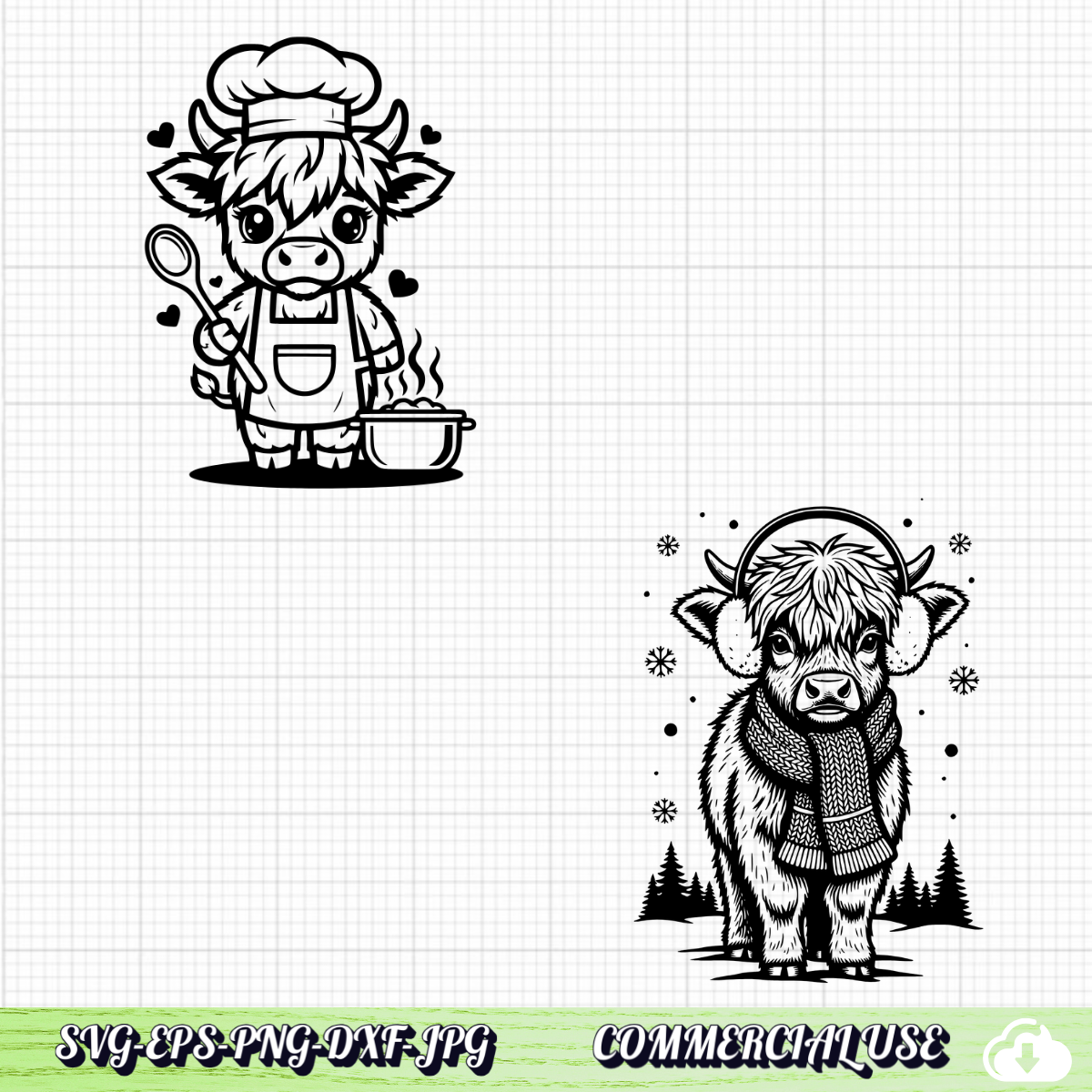 Highland Cow SVG Bundle 26 Designs.