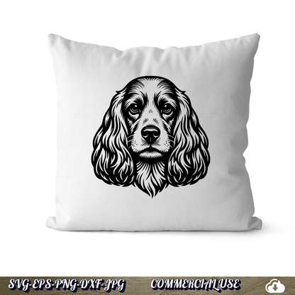 Cocker Spaniel SVG | Cocker Spaniel Face Dog PNG DXF | Free Commercial Use