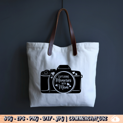 Capturing Memories With Mom SVG | Camera PNG DXF | Free Commercial Use