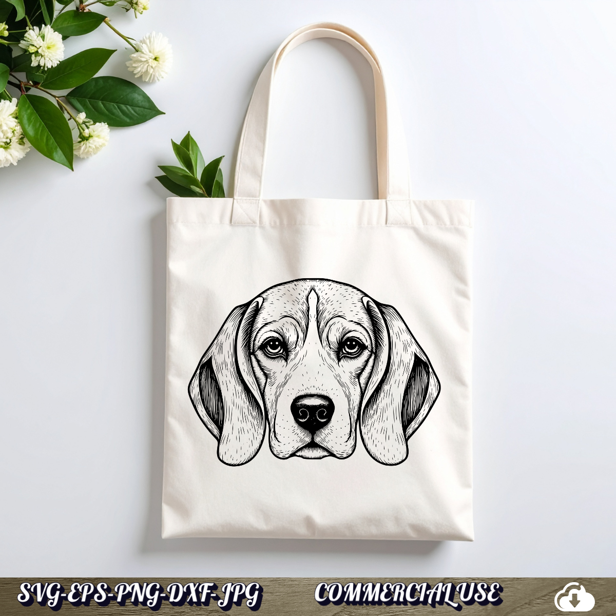 Beagle SVG | Beagle Face Portrait SVG | Dog Breed Clipart Cut File | Pet Lover Commercial Use Instant Download