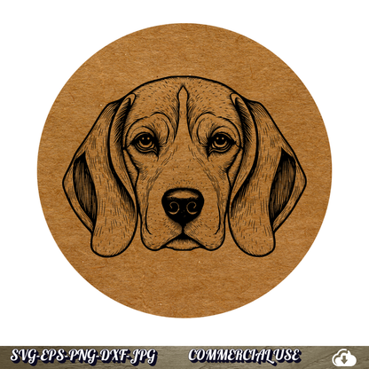 Beagle SVG | Beagle Face Portrait SVG | Dog Breed Clipart Cut File | Pet Lover Commercial Use Instant Download