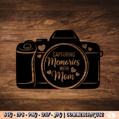 Capturing Memories With Mom SVG | Camera PNG DXF | Free Commercial Use