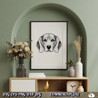 Beagle SVG | Beagle Face Portrait SVG | Dog Breed Clipart Cut File | Pet Lover Commercial Use Instant Download