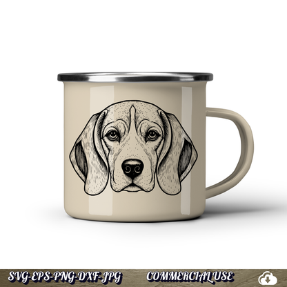 Beagle SVG | Beagle Face Portrait SVG | Dog Breed Clipart Cut File | Pet Lover Commercial Use Instant Download