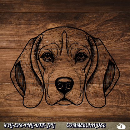 Beagle SVG | Beagle Face Portrait SVG | Dog Breed Clipart Cut File | Pet Lover Commercial Use Instant Download