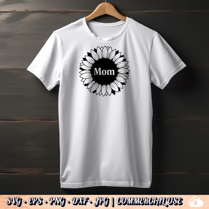 Mom Sunflower SVG | Sunflower Mom PNG DXF | Free Commercial Use