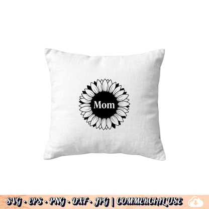 Mom Sunflower SVG | Sunflower Mom PNG DXF | Free Commercial Use