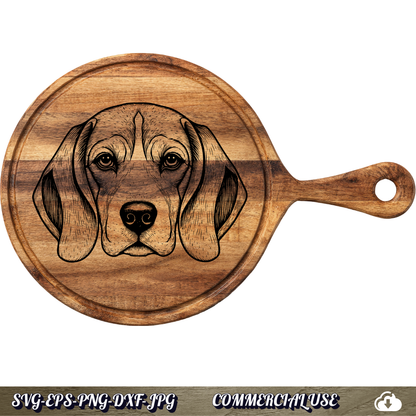 Beagle SVG | Beagle Face Portrait SVG | Dog Breed Clipart Cut File | Pet Lover Commercial Use Instant Download