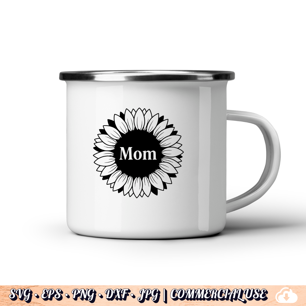 Mom Sunflower SVG | Sunflower Mom PNG DXF | Free Commercial Use