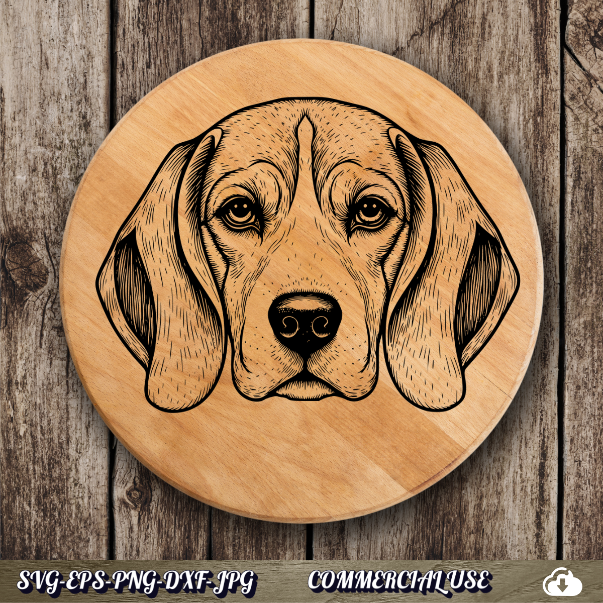 Beagle SVG | Beagle Face Portrait SVG | Dog Breed Clipart Cut File | Pet Lover Commercial Use Instant Download