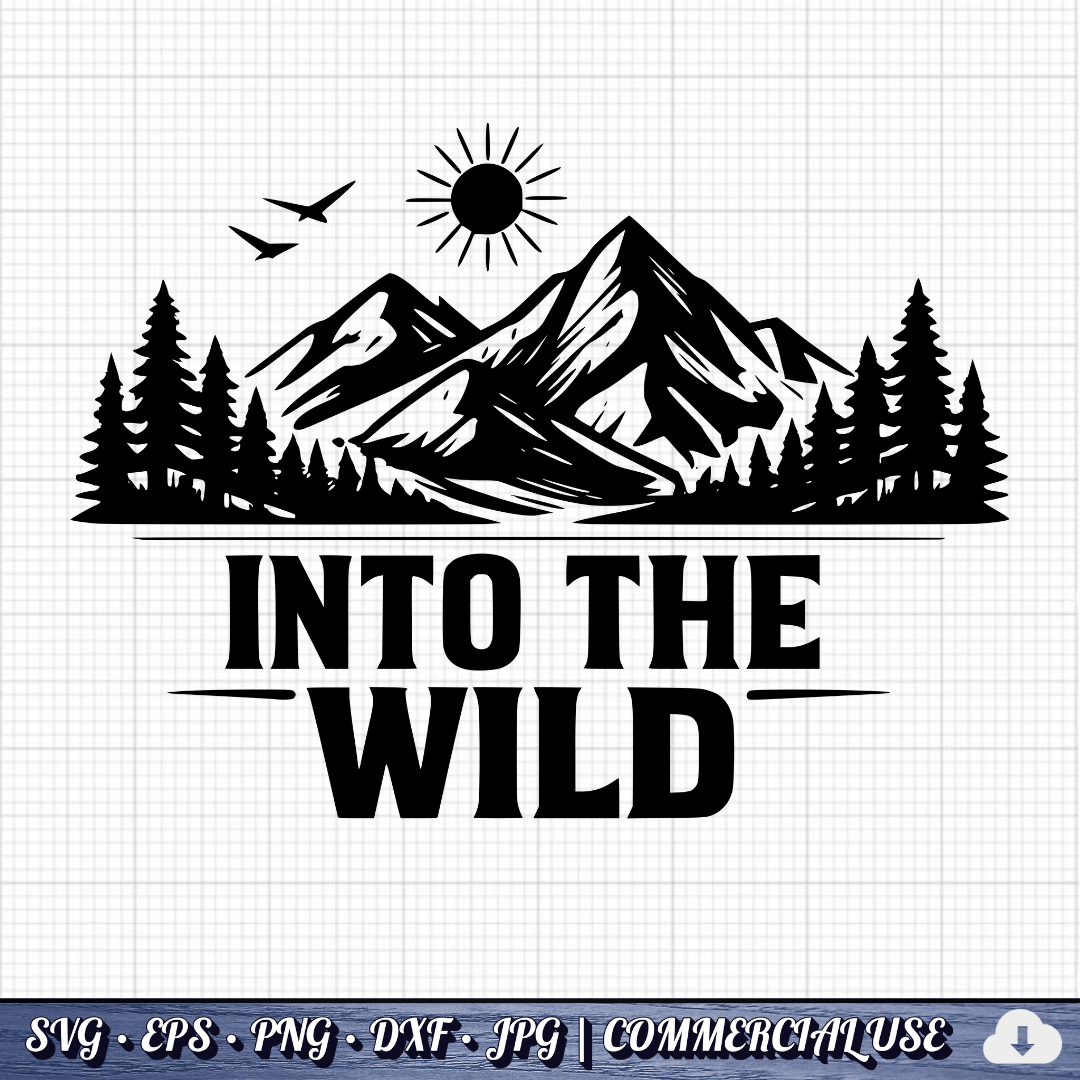 Mountain SVG Bundle | 25 Outdoor Adventure Designs PNG DXF | Commercial Use