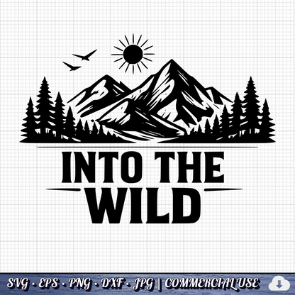 Mountain SVG Bundle | 25 Outdoor Adventure Designs PNG DXF | Commercial Use
