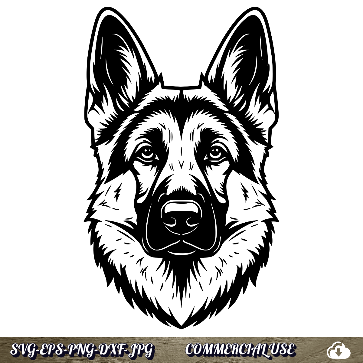 German Shepherd SVG | German Shepherd Face Portrait SVG | Dog Breed Clipart Cut File | Pet Lover Commercial Use Instant Download