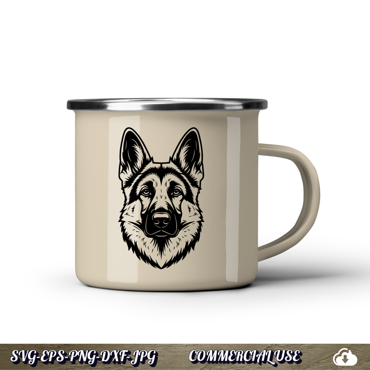 German Shepherd SVG | German Shepherd Face Portrait SVG | Dog Breed Clipart Cut File | Pet Lover Commercial Use Instant Download