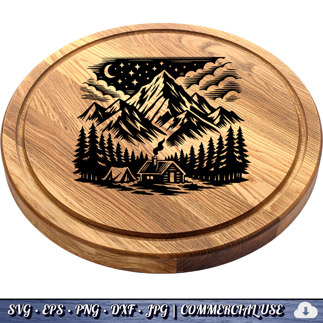 Mountain SVG Bundle | 25 Outdoor Adventure Designs PNG DXF | Commercial Use
