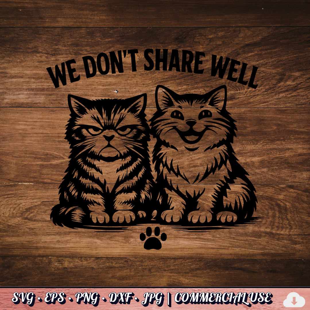 Cat Lovers SVG Bundle | 31 Funny Cat SVG PNG DXF | Commercial Use