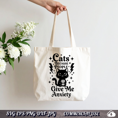 Funny Anxiety SVG Bundle 25 Designs,  Skeleton Cat Raccoon PNG, Commercial Use