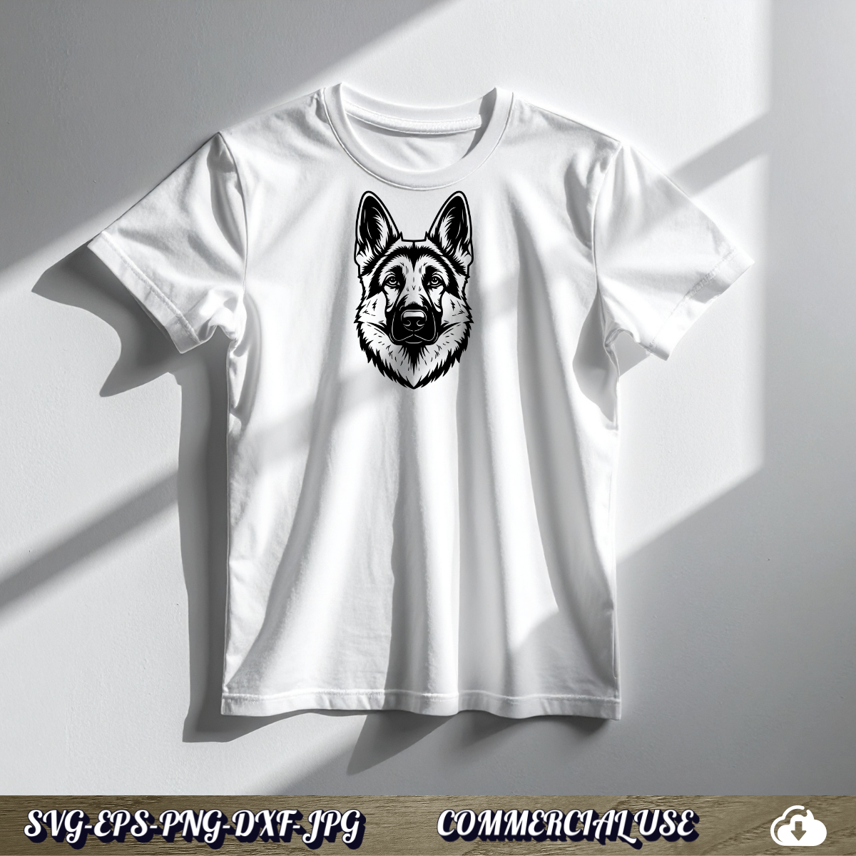 German Shepherd SVG | German Shepherd Face Portrait SVG | Dog Breed Clipart Cut File | Pet Lover Commercial Use Instant Download